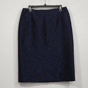 Coldwater Creek  Black & Blue Pencil Skirt  Size 10